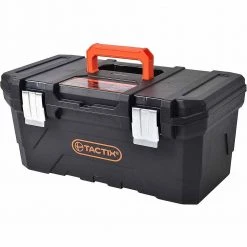 TACTIX® Plastic Tool Box With Metal Latches
