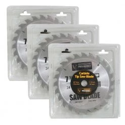 Pro-Series 3 Piece 7.25 Inch Carbide Tip Saw Blade Set