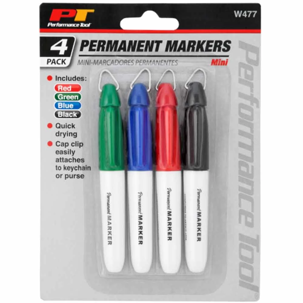 Performance Tool Mini Permanent Markers - 4Pk. 3 Performance Tool Mini Permanent Markers - 4Pk.