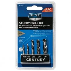 Century Drill & Tool 5 Piece Stubby Drill Bit Set