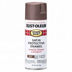 Rust-Oleum Stops Rust® Satin Protective Enamel Spray Paint Chestnut Brown 12 Oz.