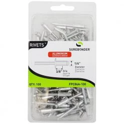 Surebonder Aluminum Rivets 1/4 In. Diameter 100 Ct. -Outlet Sika Tools Sotre 0021901 1