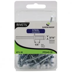 Surebonder Steel Rivets 3/16 In. Diameter 50 Ct. 6 Surebonder Steel Rivets 3/16 In. Diameter 50 Ct. -Outlet Sika Tools Sotre 0021904 1