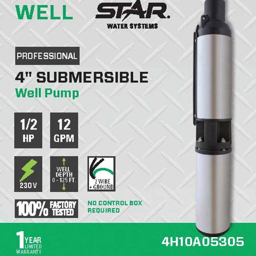 Star Water Systems Submersible Well Pump 1/2 HP 230V 4 Star Water Systems Submersible Well Pump 1/2 HP 230V - Image 2