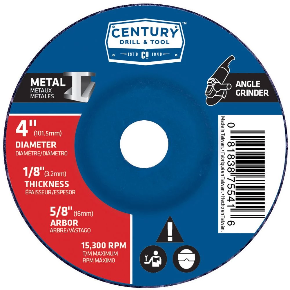 Century Metal Grinding Wheel 4 In. X 1/8 In. X 5/8 In. 3 Century Metal Grinding Wheel 4 In. X 1/8 In. X 5/8 In.