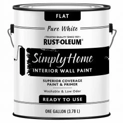Rust-Oleum Simply Home Flat Interior Wall Paint Pure White 1 Gal.