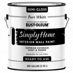 Rust-Oleum Simply Home Semi-Gloss Interior Wall Paint Pure White 1 Gal.