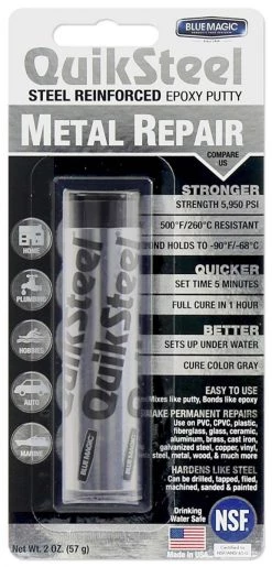 Quiksteel Steel Reinforced Epoxy Putty 2 Oz. Blister Pack