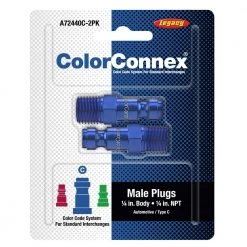 Legacy Automotive Series Type C Body Plug 1/4 In. MNPT 2 Pk. -Outlet Sika Tools Sotre 7334338package