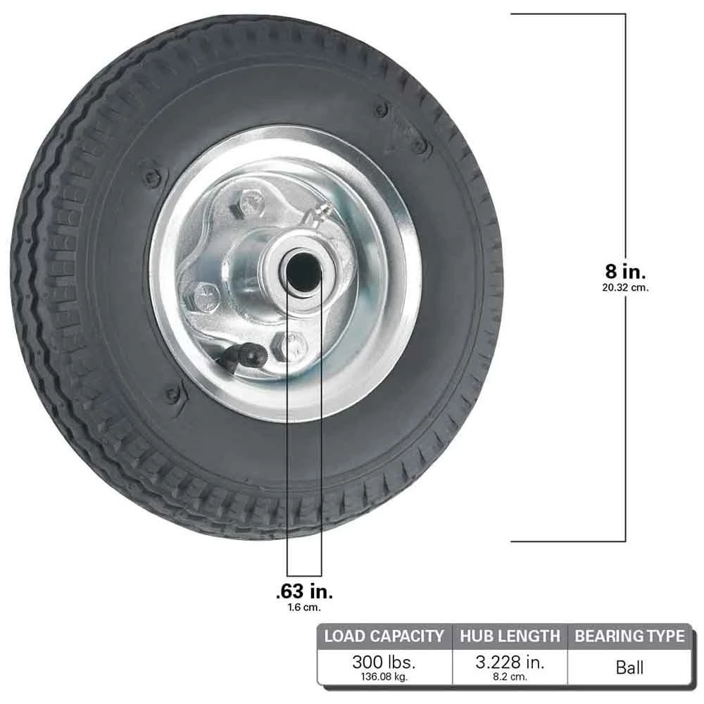 Titan Pneumatic Replacement Wheel 8 In. 4 Titan Pneumatic Replacement Wheel 8 In. - Image 2