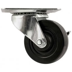 Titan Heavy Duty Swivel Rubber Caster Wheel With Brake 4 In.