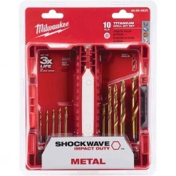 Milwaukee® SHOCKWAVE™ RED HELIX™ Titanium Drill Bit Set - 10 PC