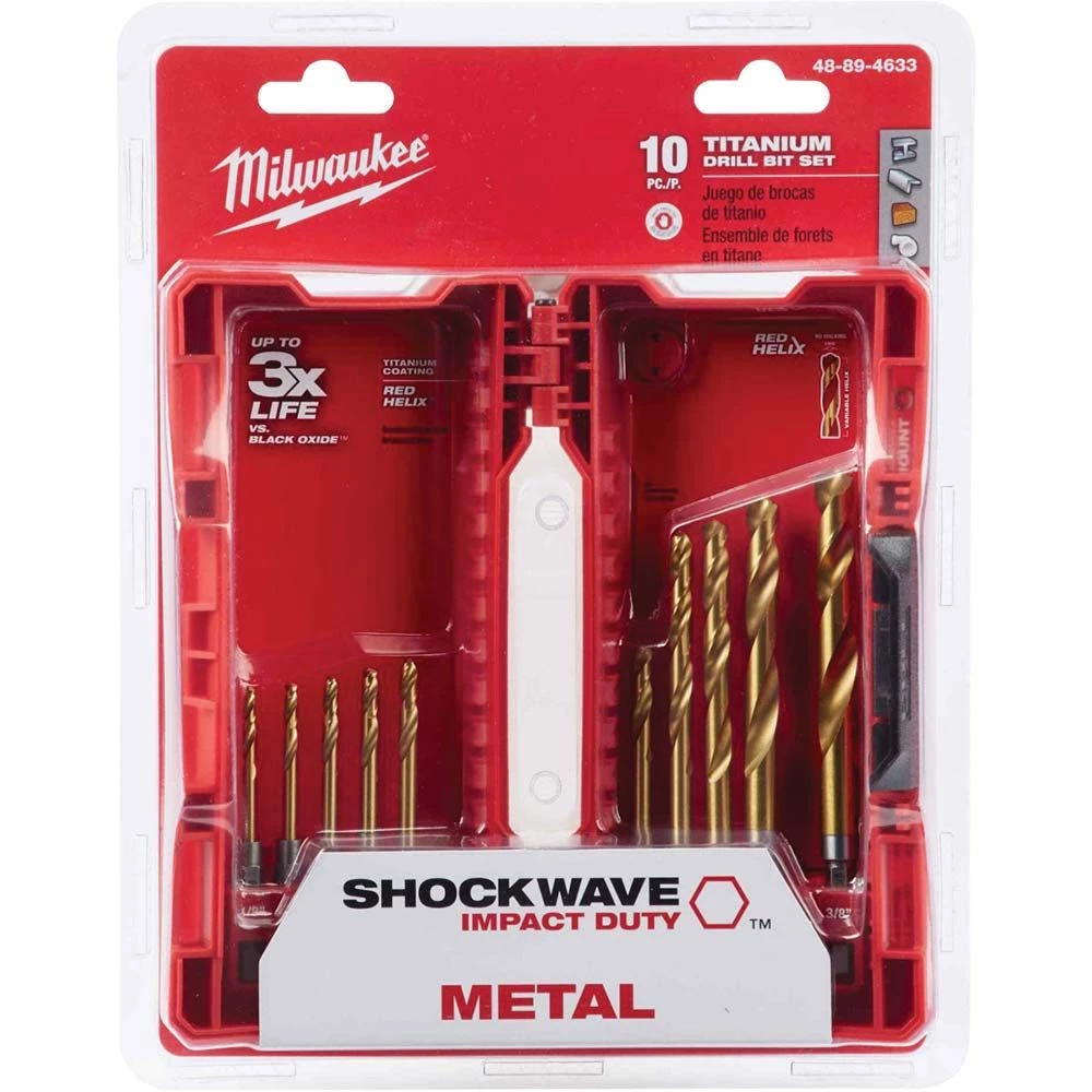 Milwaukee® SHOCKWAVE™ RED HELIX™ Titanium Drill Bit Set - 10 PC 3 Milwaukee® SHOCKWAVE™ RED HELIX™ Titanium Drill Bit Set - 10 PC