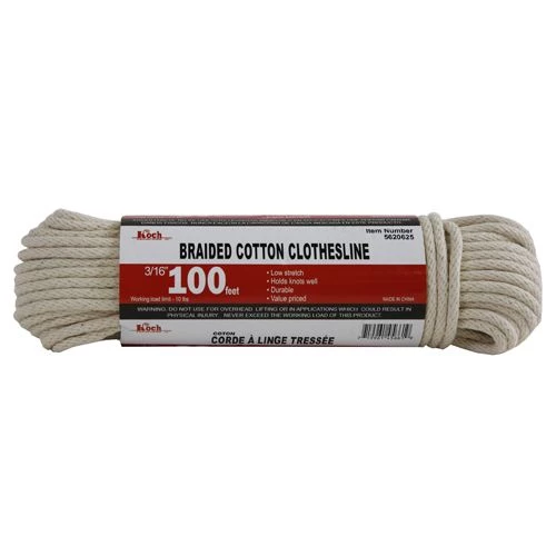 Koch Cotton/Poly Braided Clothesline 3/16 In. X 100 Ft. 3 Koch Cotton/Poly Braided Clothesline 3/16 In. X 100 Ft.
