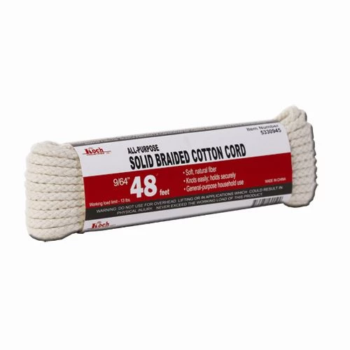 Koch Braided Cotton Cord 9/64 In. X 48 Ft 3 Koch Braided Cotton Cord 9/64 In. X 48 Ft