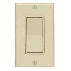 Leviton Decora Quiet Rocker With Matching Wallplate- Grounding