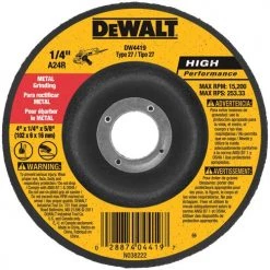 Dewalt High Performance Metal Grinding Wheel 1/4 In.