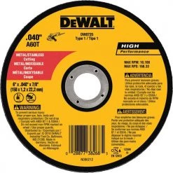 Dewalt High Performance Metal Cutting Type 1 Wheel 7/8 In.