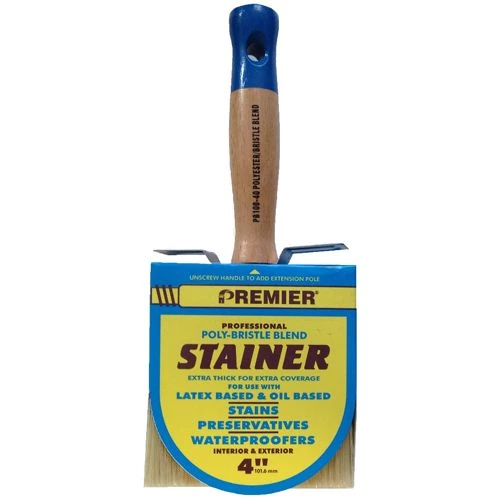 Premier Professional Polyester/Bristle Block Stainer Brushes 4 In. 3 Premier Professional Polyester/Bristle Block Stainer Brushes 4 In.