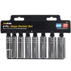 Pro-Grade 3/8 In. Drive Metric Socket Set 8 Pc.