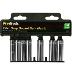 Pro-Grade 1/4 In. Drive Metric Deep Socket Set 7 Pc.