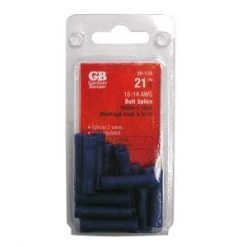 Gardner Bender Butt Splice, 16-14AWG, Blue; 21pcs/Clam, 10Clams/Master