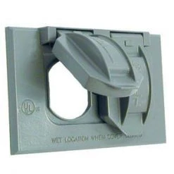 Cover Duplex 1 Gang Horiz Gray