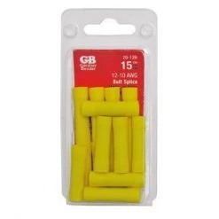 Gardner Bender Butt Splice, 12-10AWG, Yellow; 15pcs/Clam, 10Clams/Master