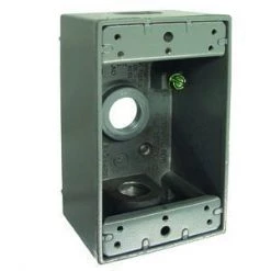 Box 1 Gang 3 1/2 In Holes Gray