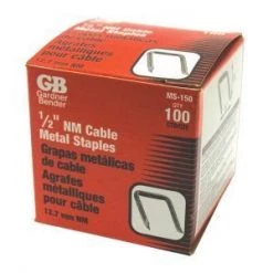 Gardner Bender Metal Staple, 2 Cond, 1/2"; 100/Box, 10Boxs/Master