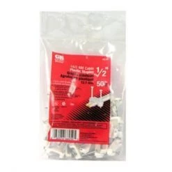 Gardner Bender Plastic Staple, 1/2"; 50/Bag, 10Bags/Master