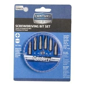 Century Drill & Tool 7 Piece Phillips And Slotted Screwdriver Bit Set 3 Century Drill & Tool 7 Piece Phillips And Slotted Screwdriver Bit Set