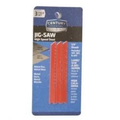 Century Drill & Tool 3 Piece High Speed Steel Jig Saw Blade Set
