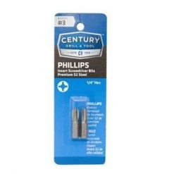 Century Drill & Tool #3 Phillips Insert Screwdriver Bit