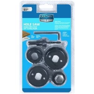 Century Drill & Tool 5 Piece Carbon Hole Saw Set 3 Century Drill & Tool 5 Piece Carbon Hole Saw Set
